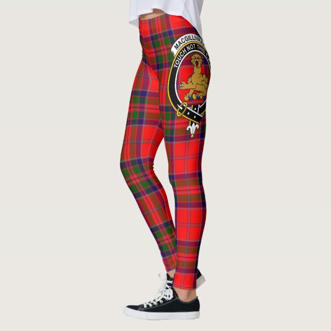 Scotstee Klan MacGillivray Vapensköld Tartan Kvinn Leggings (Vänster)
