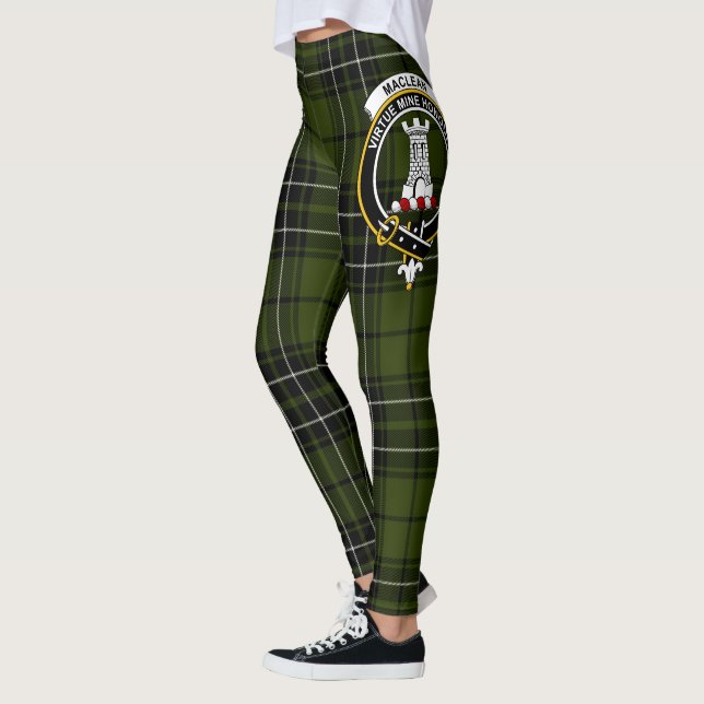 Scotstee Klan MacLean Hunting Vapensköld Tartan Wo Leggings (Vänster)