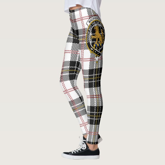 Scotstee Klan MacPherson Modern Vapensköld Tartan  Leggings (Vänster)