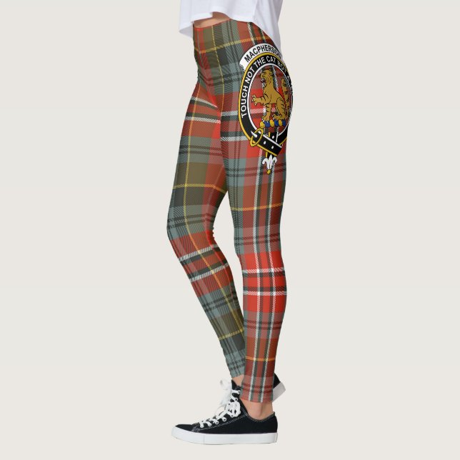 Scotstee klan MacPherson Väderbiten Crest Tartan Leggings (Vänster)
