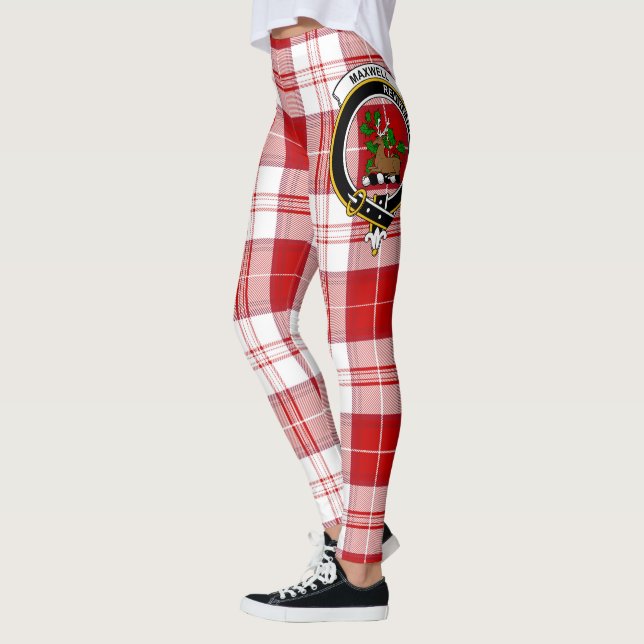 Scotstee Klan Maxwell Plade Vapensköld Tartan Wome Leggings (Vänster)