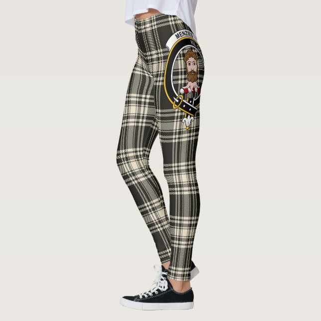Scotstee Klan Menzies Ancient Vapensköld Tartan Kv Leggings (Vänster)
