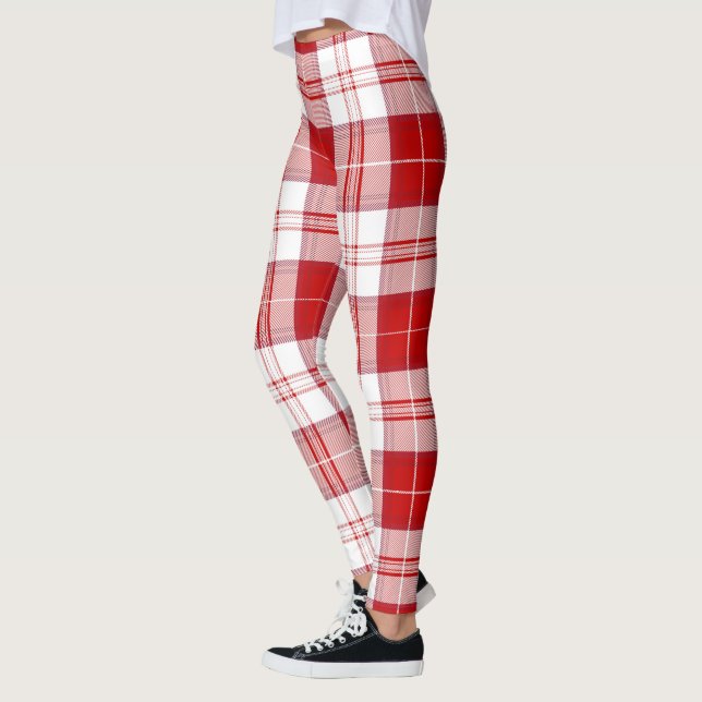 Scotstee Klan MenZies Red Ancient Tartan Women Leggings (Vänster)