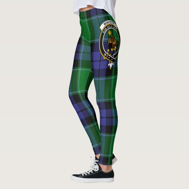 Scotstee Klan Monteith Vapensköld Tartan Women Leg Leggings (Vänster)