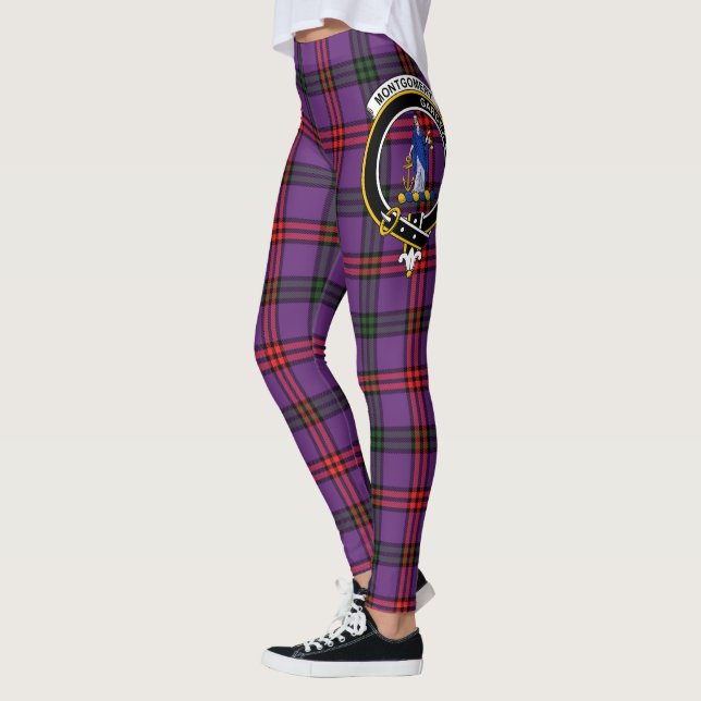 Scotstee Klan Montgomery Vapensköld Tartan Kvinnor Leggings (Vänster)
