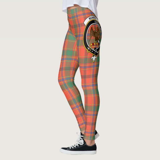 Scotstee Klan Munro Ancient Vapensköld Tartan Kvin Leggings (Vänster)
