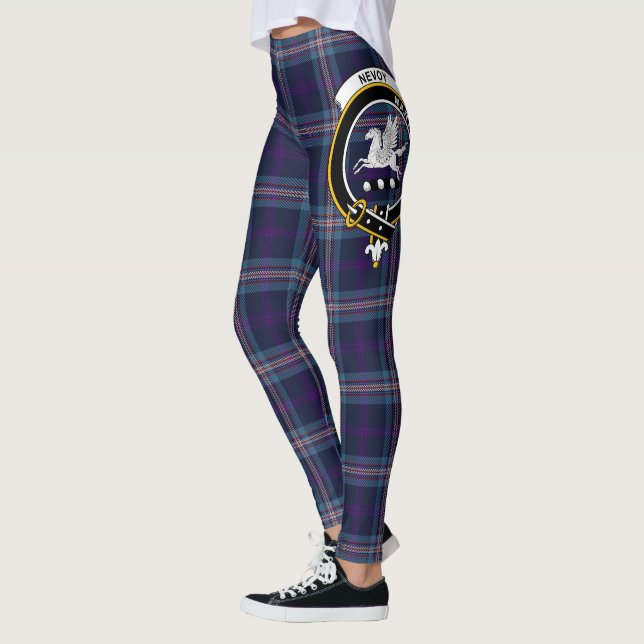 Scotstee Klan Nevoy Vapensköld Tartan Women Leggin Leggings (Vänster)