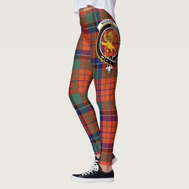 Scotstee Klan Nicolson Ancient Vapensköld Tartan K Leggings (Vänster)