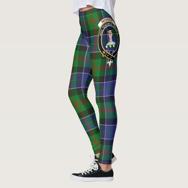 Scotstee Klan Paterson Vapensköld Tartan Women Leg Leggings (Vänster)