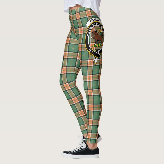 Scotstee Klan Pollock Hunting Vapensköld Tartan Wo Leggings (Vänster)