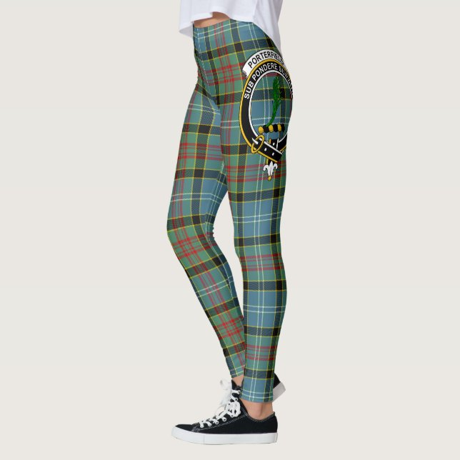 Scotstee Klan Porterfield Vapensköld Tartan Kvinno Leggings (Vänster)