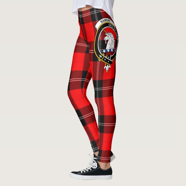 Scotstee Klan Ramsay Modern Vapensköld Tartan Wome Leggings (Vänster)