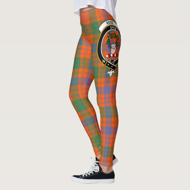 Scotstee Klan Ross Ancient Vapensköld Tartan Women Leggings (Vänster)