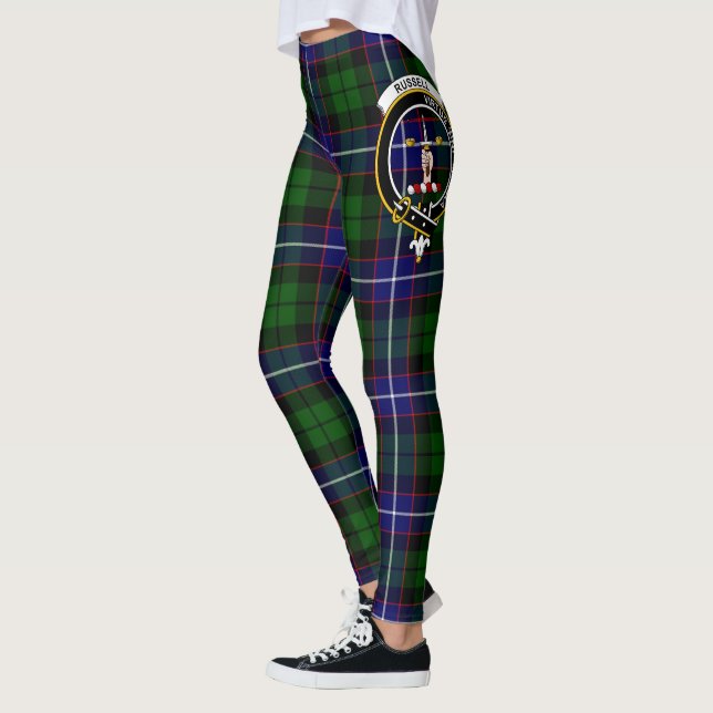 Scotstee Klan Russell Vapensköld Tartan Women Legg Leggings (Vänster)