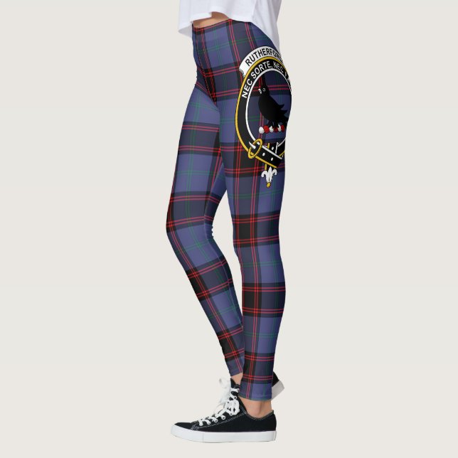 Scotstee Klan Rutherford Hunting Vapensköld Tartan Leggings (Vänster)
