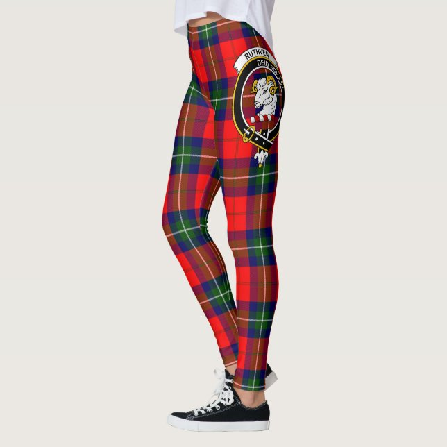 Scotstee Klan Ruthven Vapensköld Tartan Women Legg Leggings (Vänster)