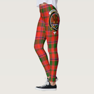 Scotstee Klan Sandilands Red Vapensköld Tartan Wom Leggings