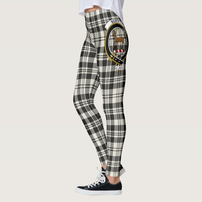 Scotstee Klan Scott Black White Ancient Vapensköld Leggings (Vänster)