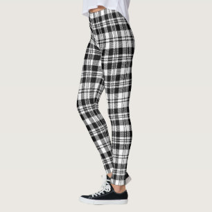 Scotstee Klan Scott Black White Modern Tartan Leggings