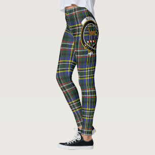 Scotstee Klan Scott Grönt Modern Vapensköld Tartan Leggings