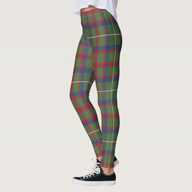 Scotstee Klan Shaw Grönt Modern Tartan Women Leggings (Vänster)