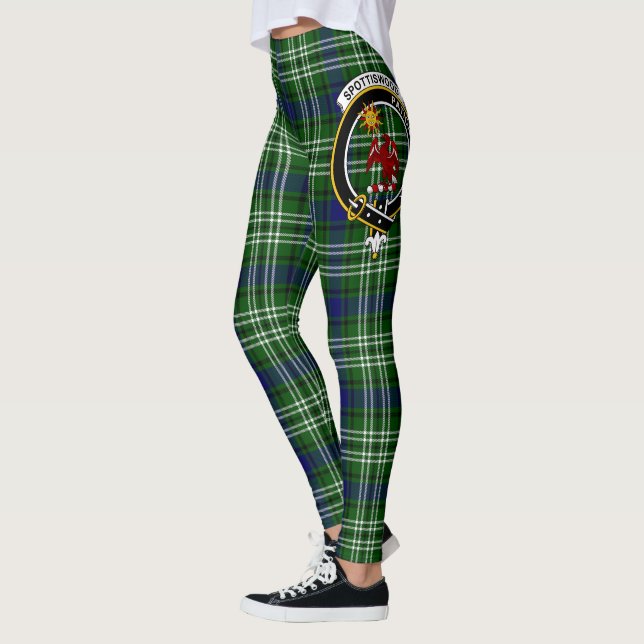 Scotstee Klan Spottiswood Vapensköld Tartan Kvinno Leggings (Vänster)