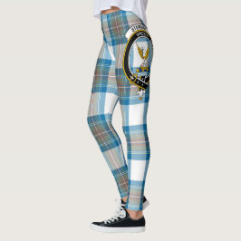 Scotstee Klan Stewart Muted Blue Vapensköld Tartan Leggings
