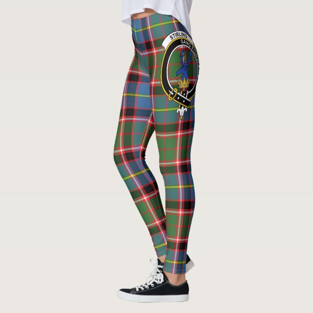 Scotstee Klan Stirling Vapensköld Tartan Women Leg Leggings (Vänster)
