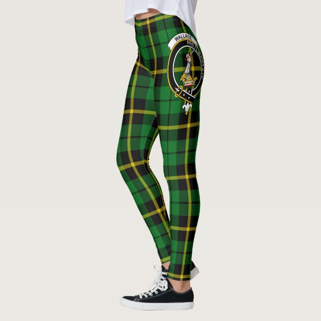 Scotstee Klan Wallace Hunting Vapensköld Tartan Wo Leggings (Vänster)