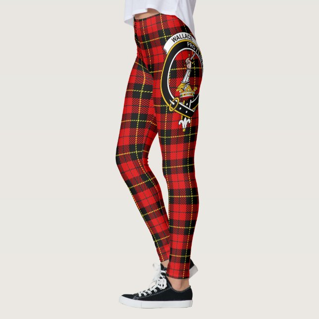 Scotstee Klan Wallace Vapensköld Tartan Women Legg Leggings (Vänster)