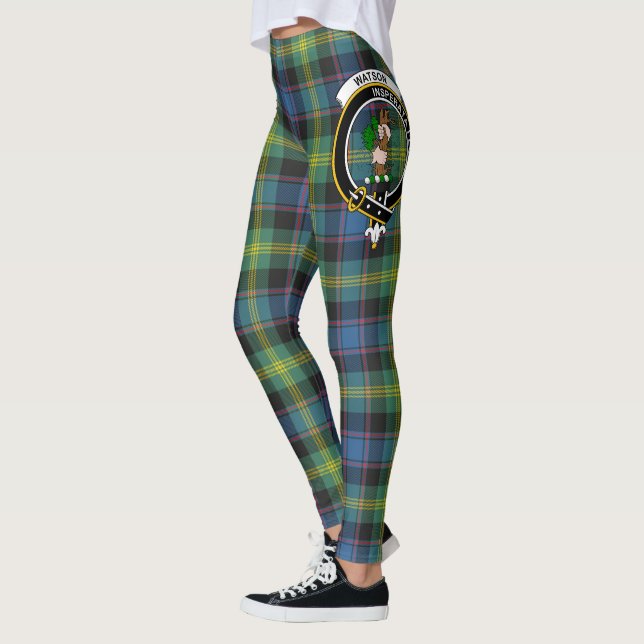 Scotstee Klan Watson Ancient Vapensköld Tartan Wom Leggings (Vänster)