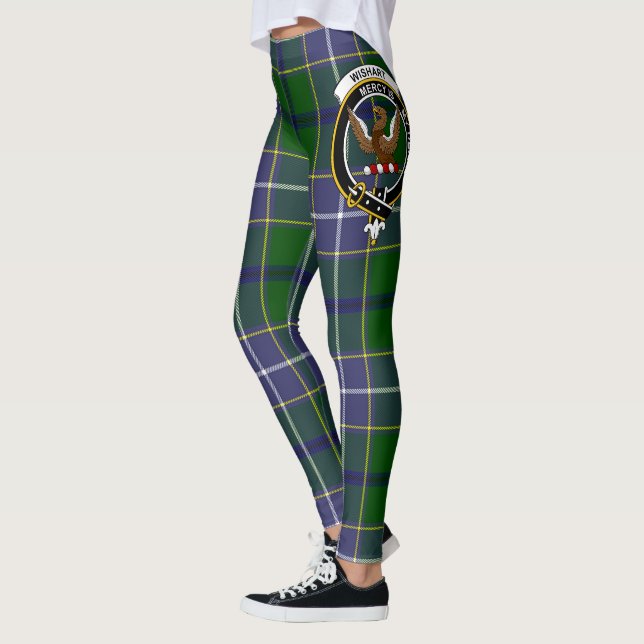 Scotstee Klan Wishart Hunting Vapensköld Tartan Wo Leggings (Vänster)
