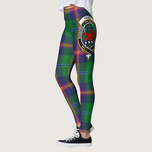 Scotstee Klan Young Vapensköld Tartan Women Leggin Leggings (Vänster)