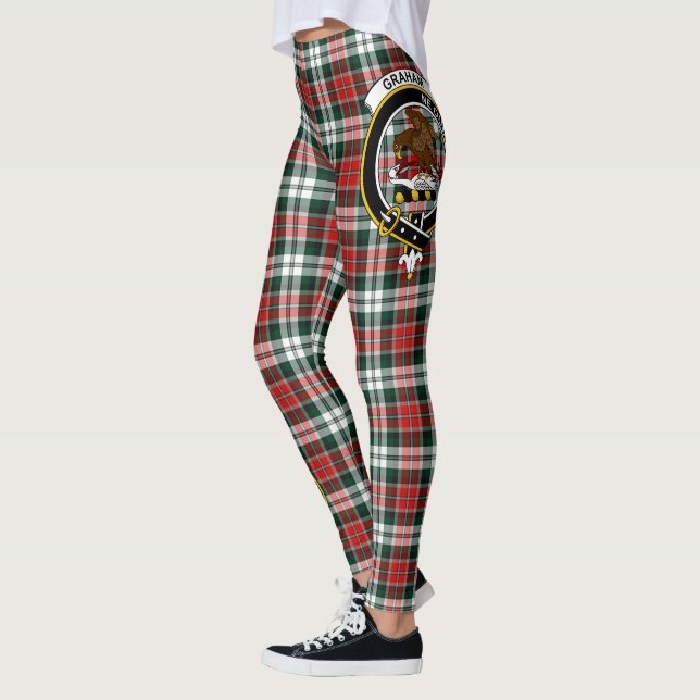 Scotstee klanen Graham Crest Tartan Damstrumpor Leggings (Vänster)
