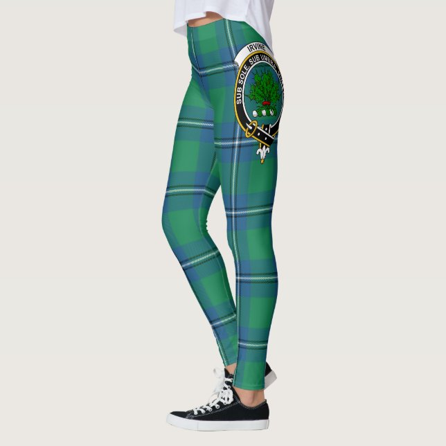 Scotstee Klanen Irvine Uråldrigt Vapenmärke Tartan Leggings (Vänster)