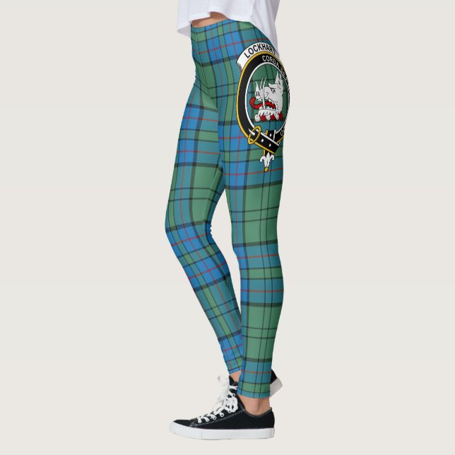 Scotstee klanen Lockhart vapensköld tartan damstru Leggings (Vänster)