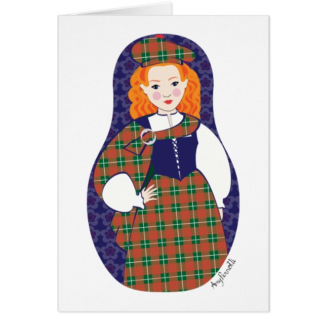 Scotswomen Matryoshka Card OBS Kort (Framsidan)