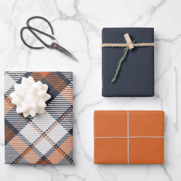 Scott Black Orange Modern Scottish Tartan