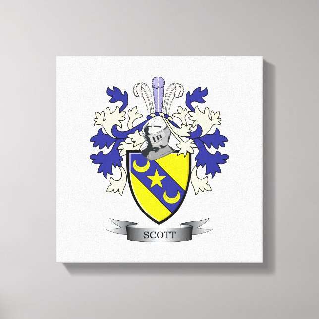 Scott Family Crest Jackar om Arm Canvastryck (Framsida)