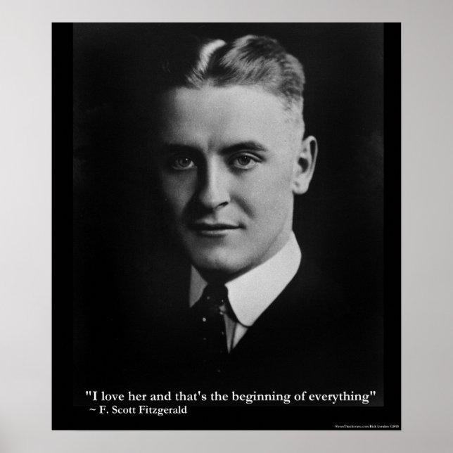 Scott Fitzgerald "Kärlek/Början" Citat Affisch (Framsidan)