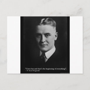 Scott Fitzgerald "Kärlek/Början" Citat Gåvor Etc Vykort