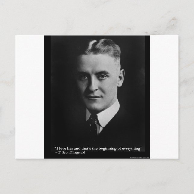 Scott Fitzgerald "Kärlek/Början" Citat Gåvor Etc Vykort (Framsida)