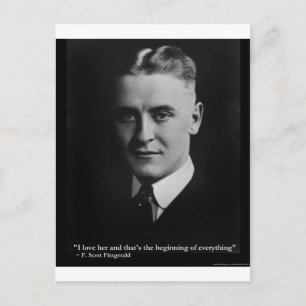 Scott Fitzgerald "Kärlek/Början" Citat Gåvor Med m Vykort
