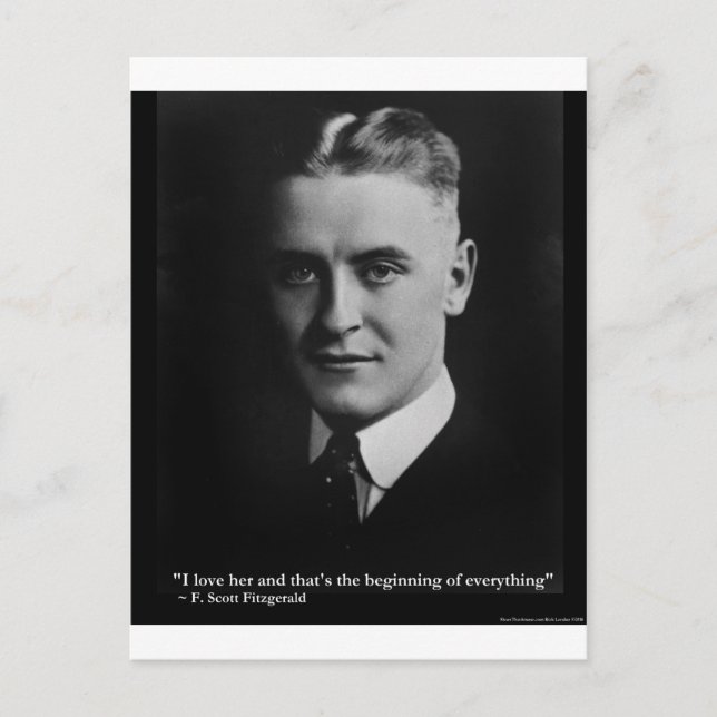 Scott Fitzgerald "Kärlek/Början" Citat Gåvor Med m Vykort (Framsida)