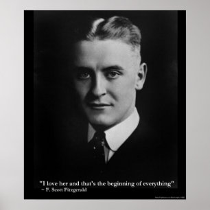 Scott Fitzgerald "Kärlek/Början" Citat Poster