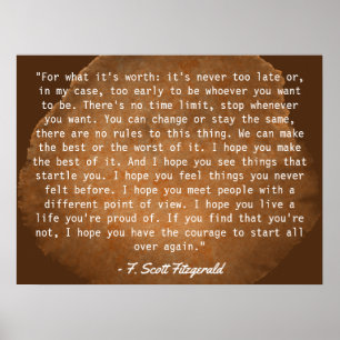 Scott Fitzgerald Quote. Poster