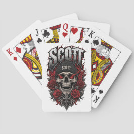 Scott Gothic Skull Personlig Namndesign Casinokort
