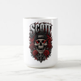 Scott Gothic Skull Personlig Namndesign Kaffemugg