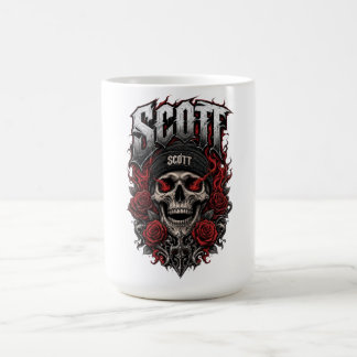 Scott Gothic Skull Personlig Namndesign Kaffemugg