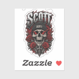 Scott Gothic Skull Personlig Namndesign Klistermärken